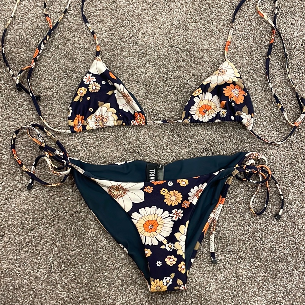 Triangl bikini flower print XS